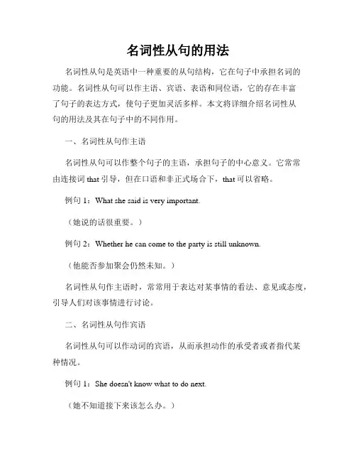 名词性从句的用法