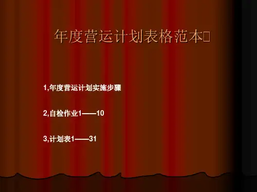 年度营运计划高管必看ppt课件