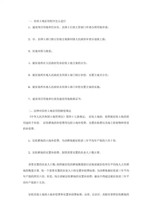 农村土地征用程序怎么进行