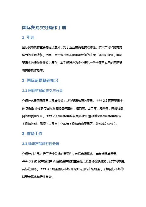 国际贸易实务操作手册