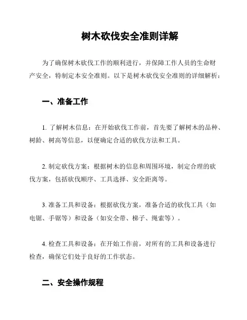 树木砍伐安全准则详解
