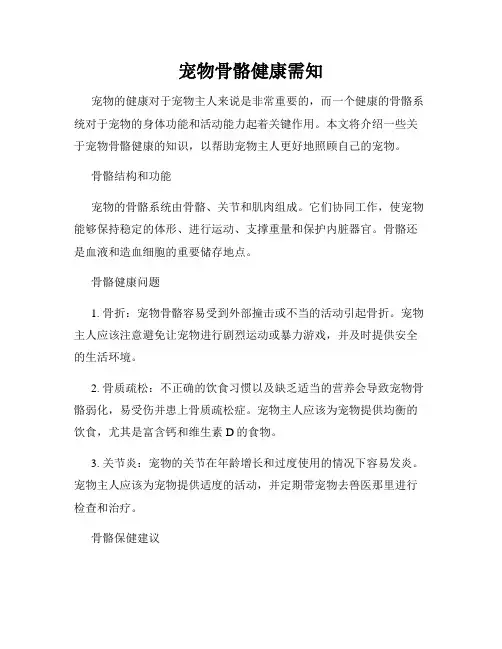 宠物骨骼健康需知