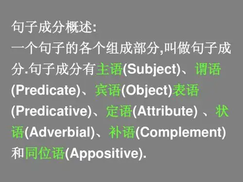 关于英语句子成分整理