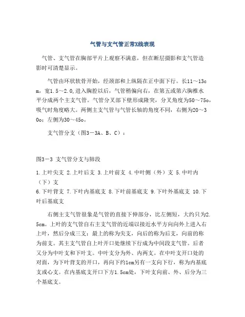 气管与支气管正常X线表现