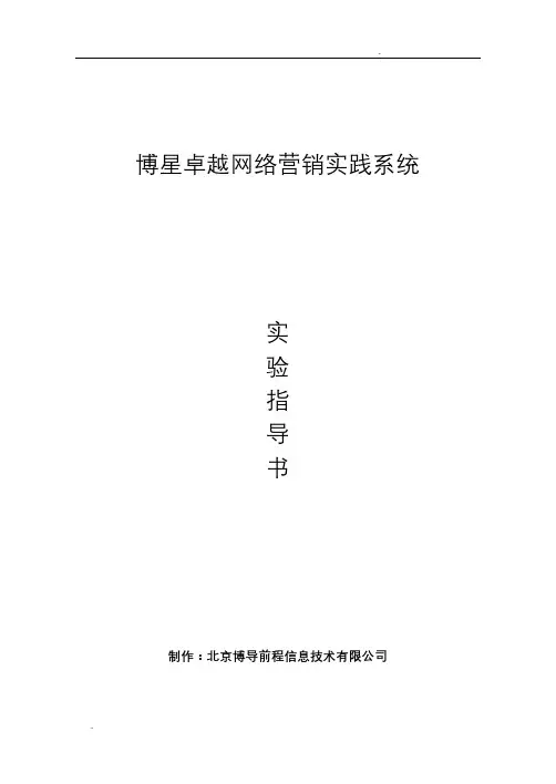博星卓越网络营销实践实验指导书