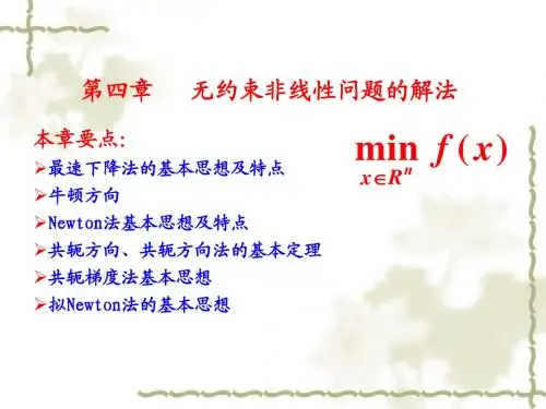 本章要点最速下降法的基本思想及特点牛顿方向Newton法