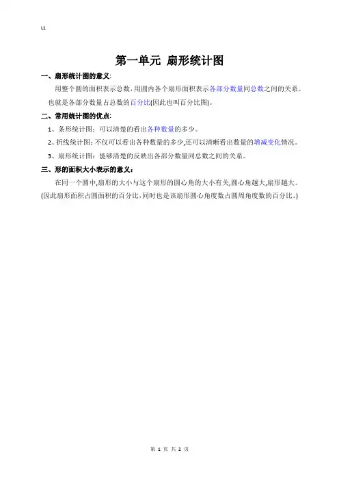 扇形统计图知识点总结及随堂练习