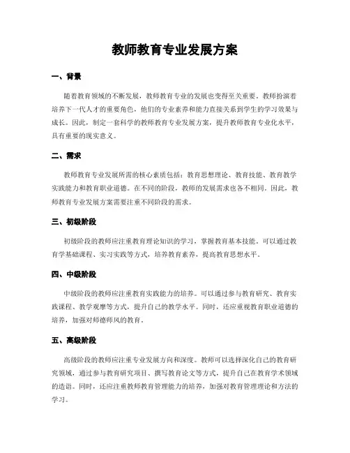教师教育专业发展方案