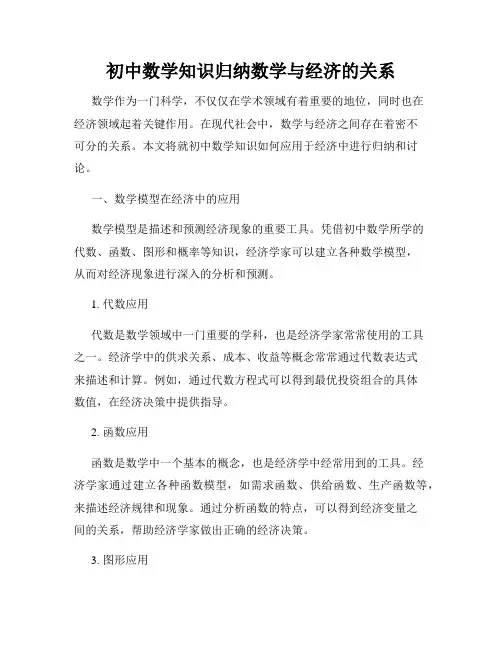 初中数学知识归纳数学与经济的关系