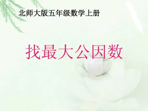 北师大版数学五年级上册《找最大公因数》PPT课件之四2013
