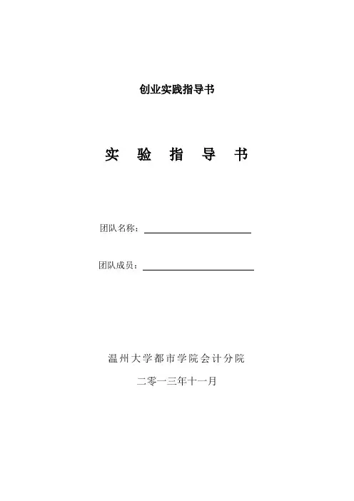 创业实践指导书