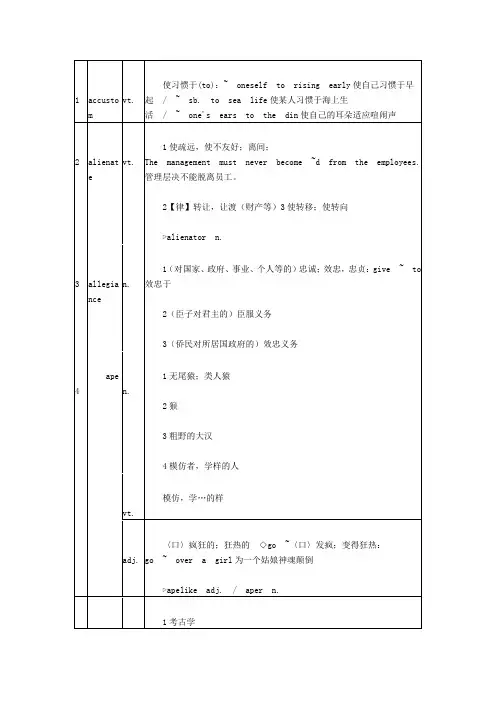 2013年英语考纲新增词汇解读