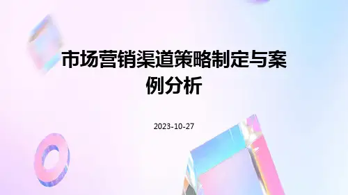 市场营销渠道策略制定与案例分析