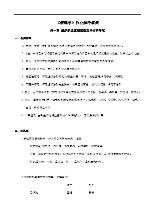 病理学作业答案解析