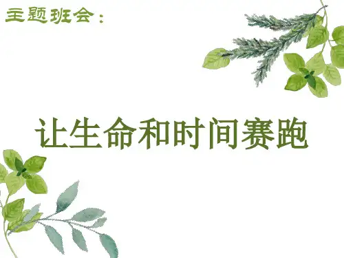 让生命和时间赛跑主题班会