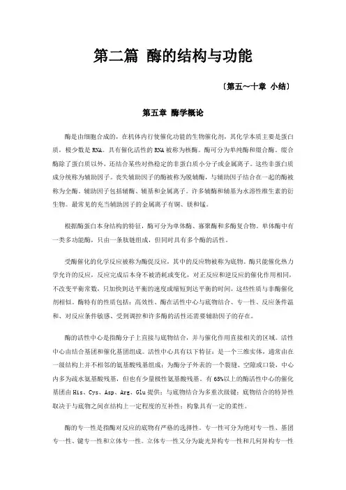 生物化学-第二篇-酶的结构与功能