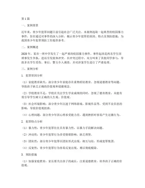 法律青少年犯罪案例(3篇)