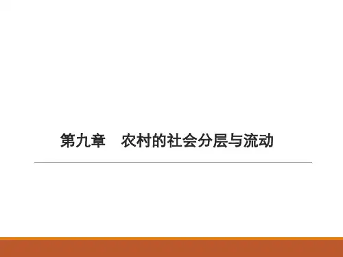 农村社会学PPT-第九章 农村的社会分层与流动