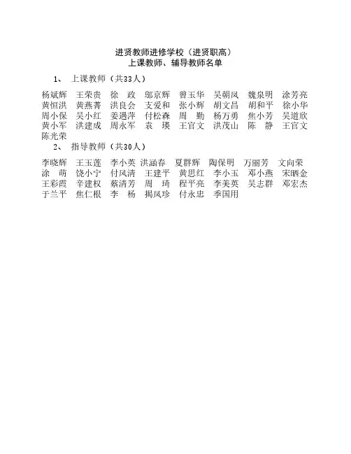 教师名单