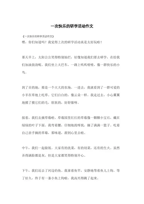 一次快乐的研学活动作文