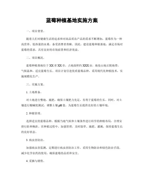 蓝莓种植基地实施方案