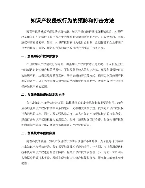 知识产权侵权行为的预防和打击方法