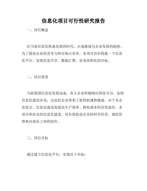 信息化项目可行性研究报告