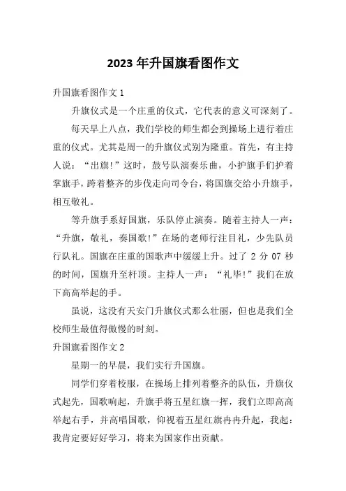 2023年升国旗看图作文