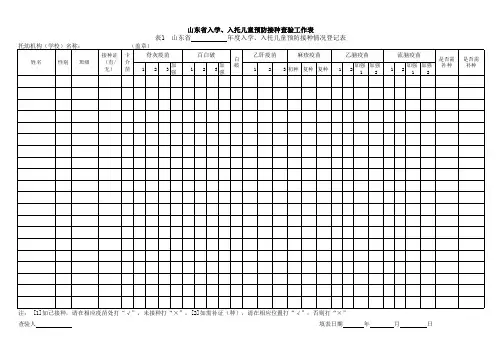 预防接种证查验统计表