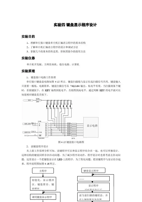 键盘显示程序设计实验