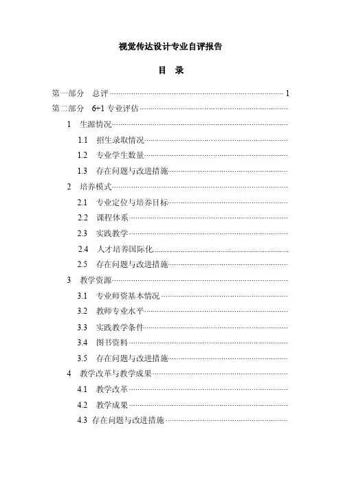 视觉传达设计专业自评报告