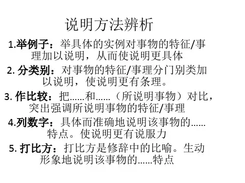 小学 人教 部编版 说明方法习题  很好用    期中期末复习