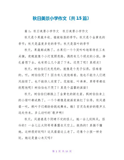 秋日美景小学作文(共15篇)