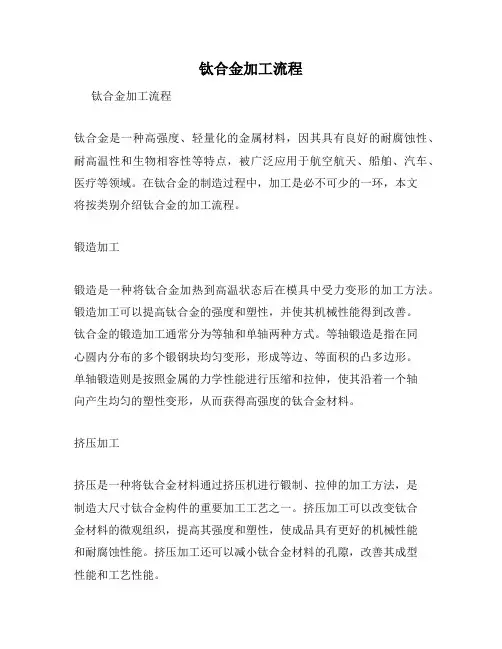 钛合金加工流程