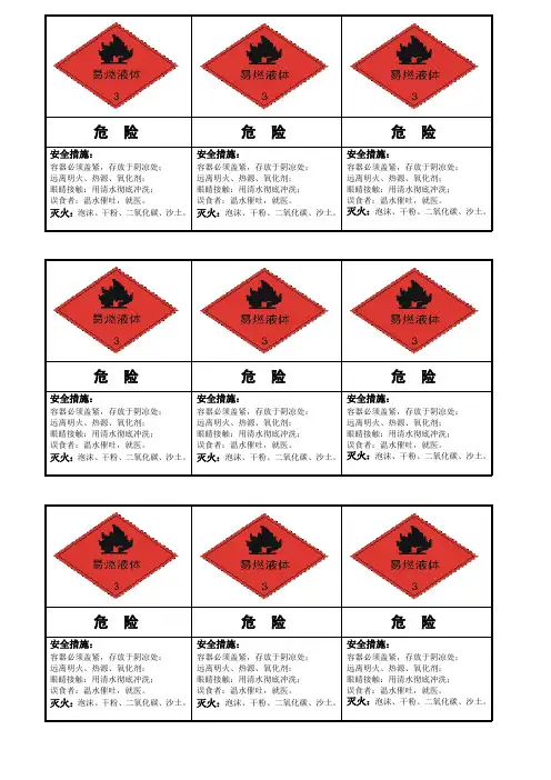 易燃液体安全标签