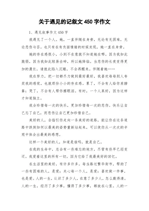 关于遇见的记叙文450字作文_作文