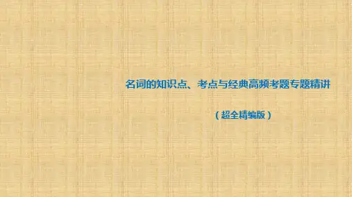 中考英语语法专题复习 名词(全国通用)课件(共69张PPT)