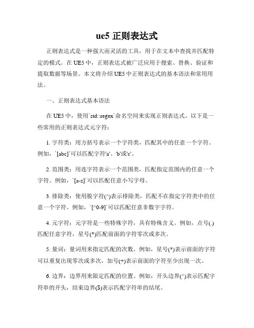 ue5 正则表达式