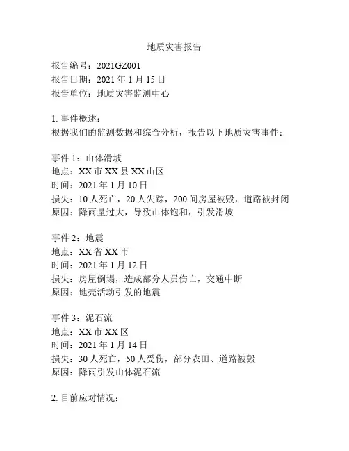 地质灾害报告
