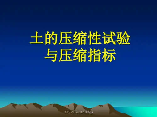 土的压缩试验及各类指标