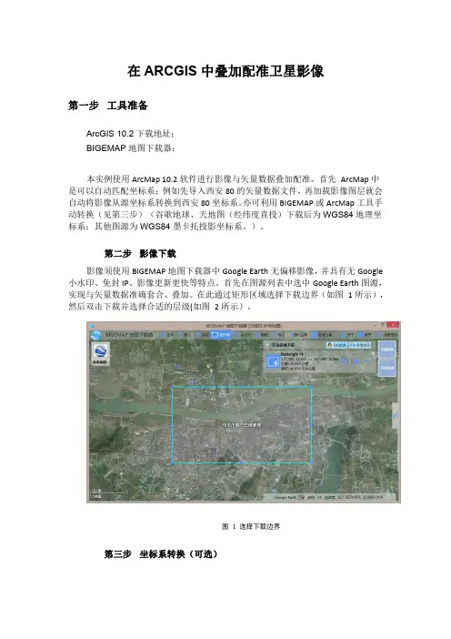 在ARCGIS中叠加配准卫星影像