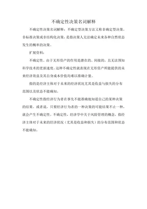 不确定性决策名词解释