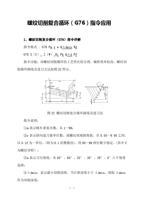 FANUC系统螺纹切削复合循环(G76)编程详解