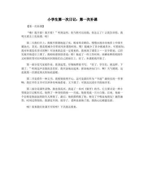 小学生第一次日记：第一次补课