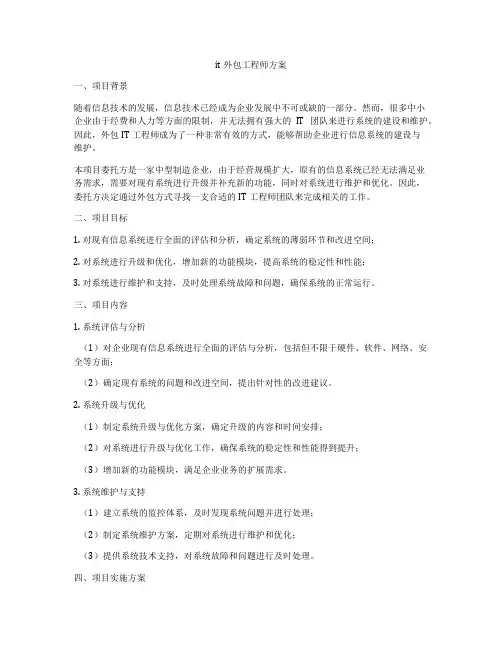 it外包工程师方案