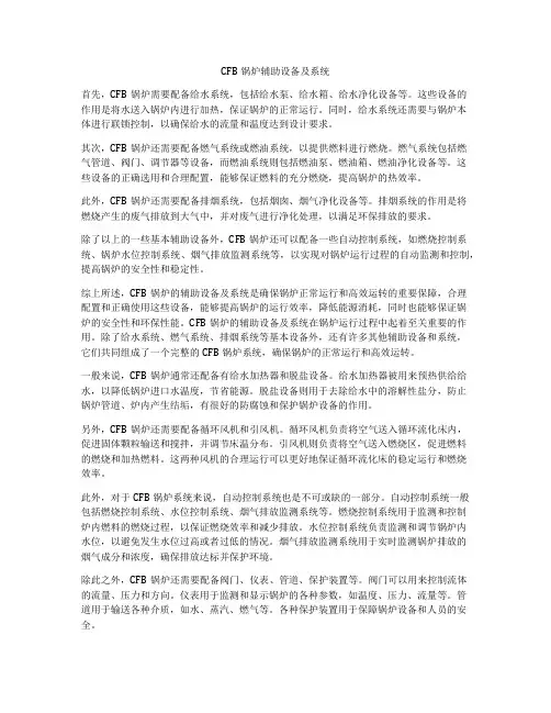 CFB锅炉辅助设备及系统