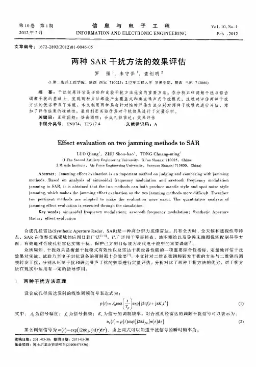 两种SAR干扰方法的效果评估