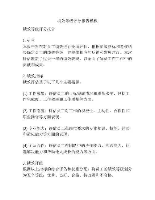 绩效等级评分报告模板