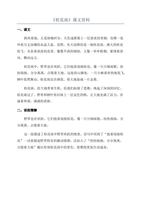 《桂花雨》课文资料