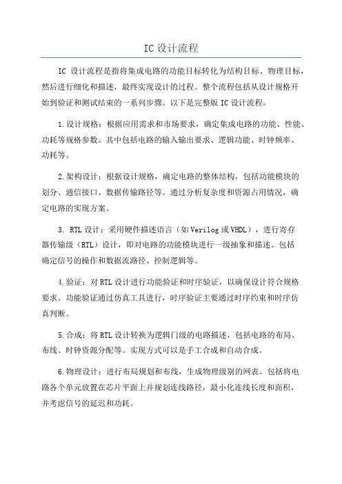 IC设计流程